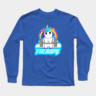 Barbell unicorn, gym girl, fitness for women Long Sleeve T-Shirt